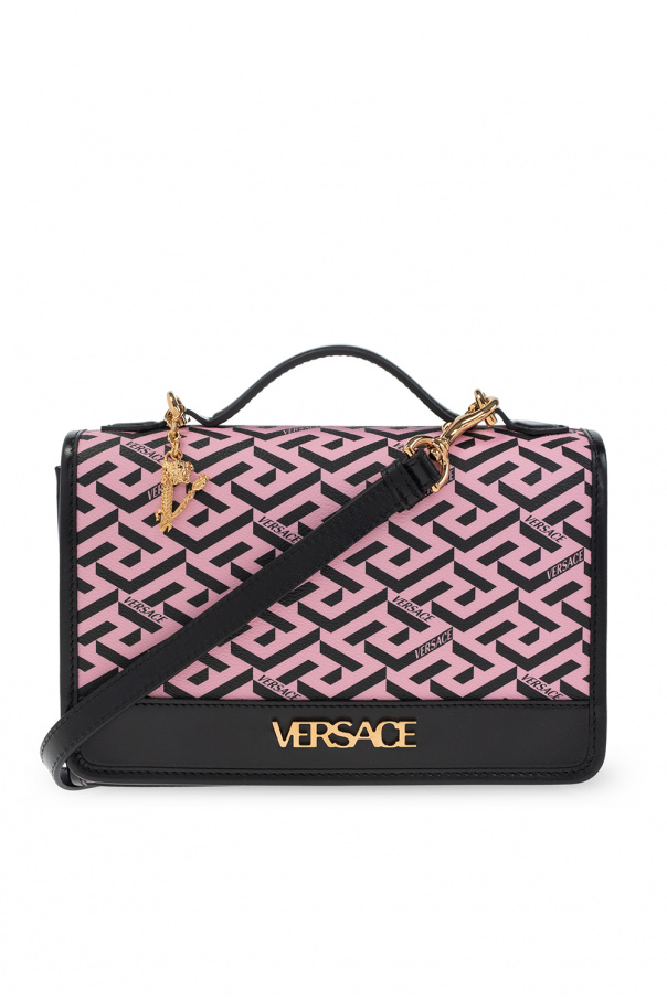 Guess LA Zadie Logo Pink Satchel on sale